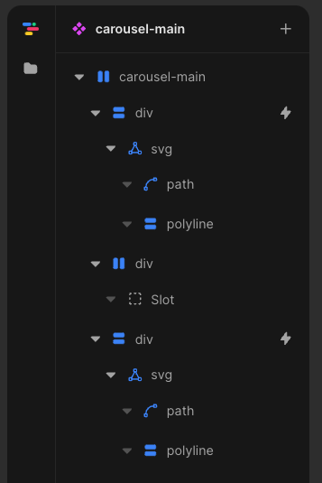 The carousel-main component that host the main functionality of the carousel